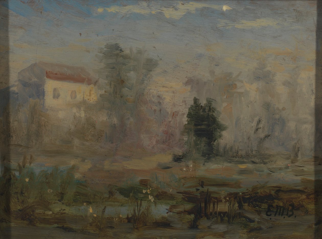 Nimetön (maisema ja talo taustalla) tekijältä Edward Mitchell Bannister