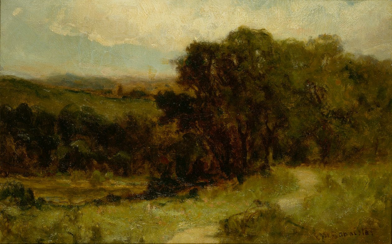 Nimetön (maisema, jossa tie lähellä puroa ja puita) tekijältä Edward Mitchell Bannister