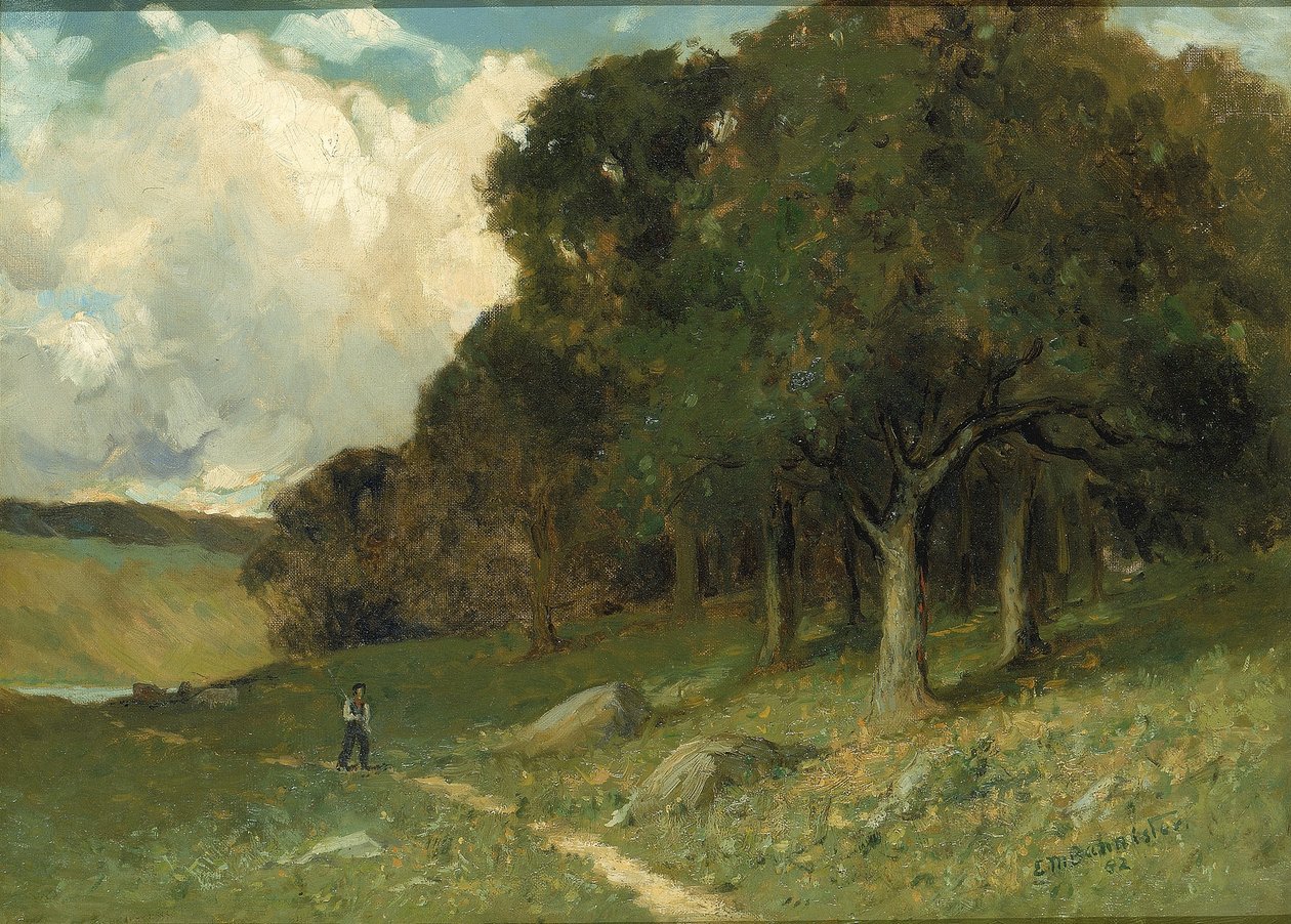 Nimetön (mies polulla, taustalla puita) tekijältä Edward Mitchell Bannister
