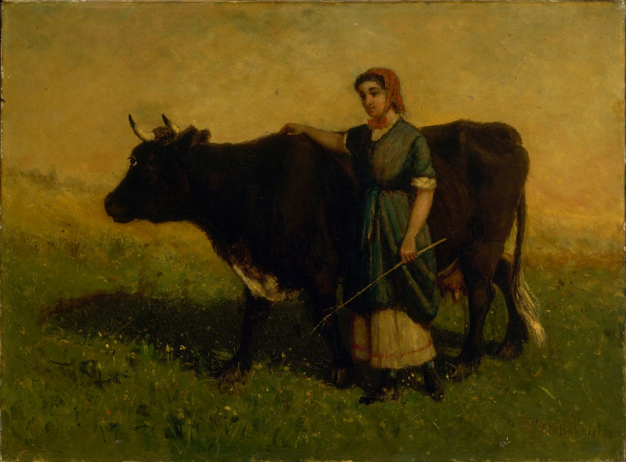 Nimetön (nainen kävelee lehmän kanssa) tekijältä Edward Mitchell Bannister