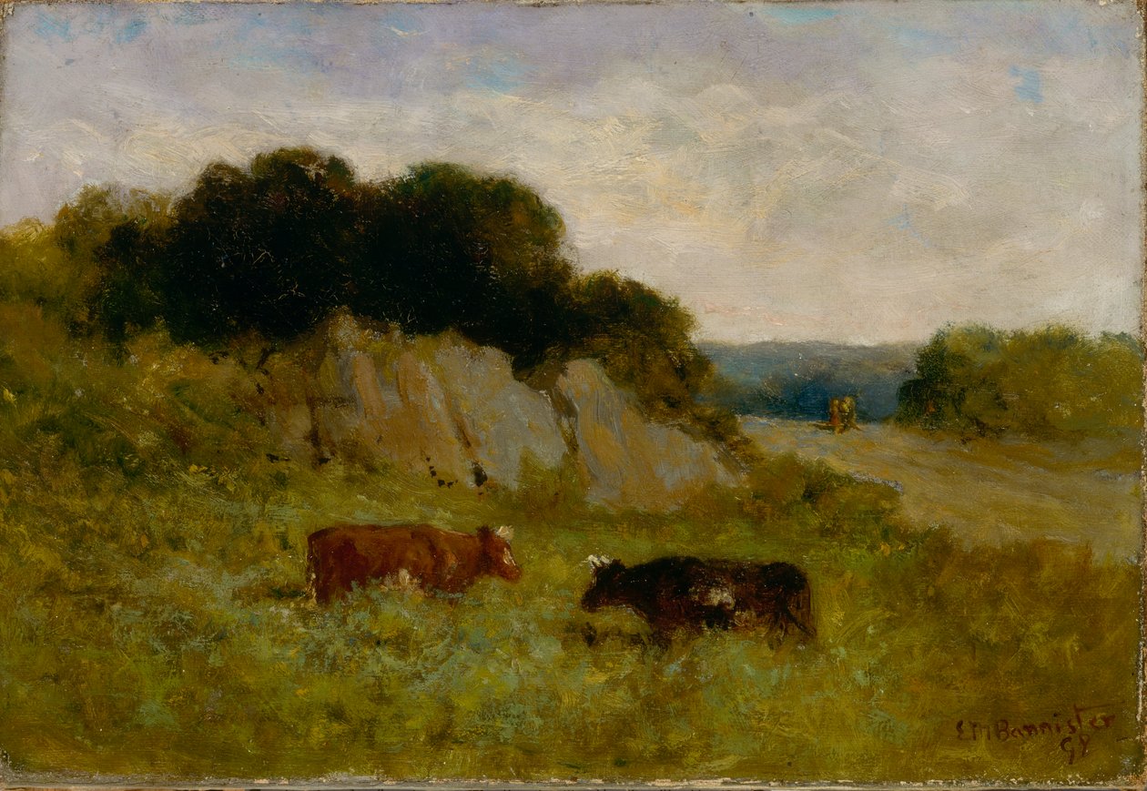 Nimetön maisema kahdella lehmällä, 1898. tekijältä Edward Mitchell Bannister