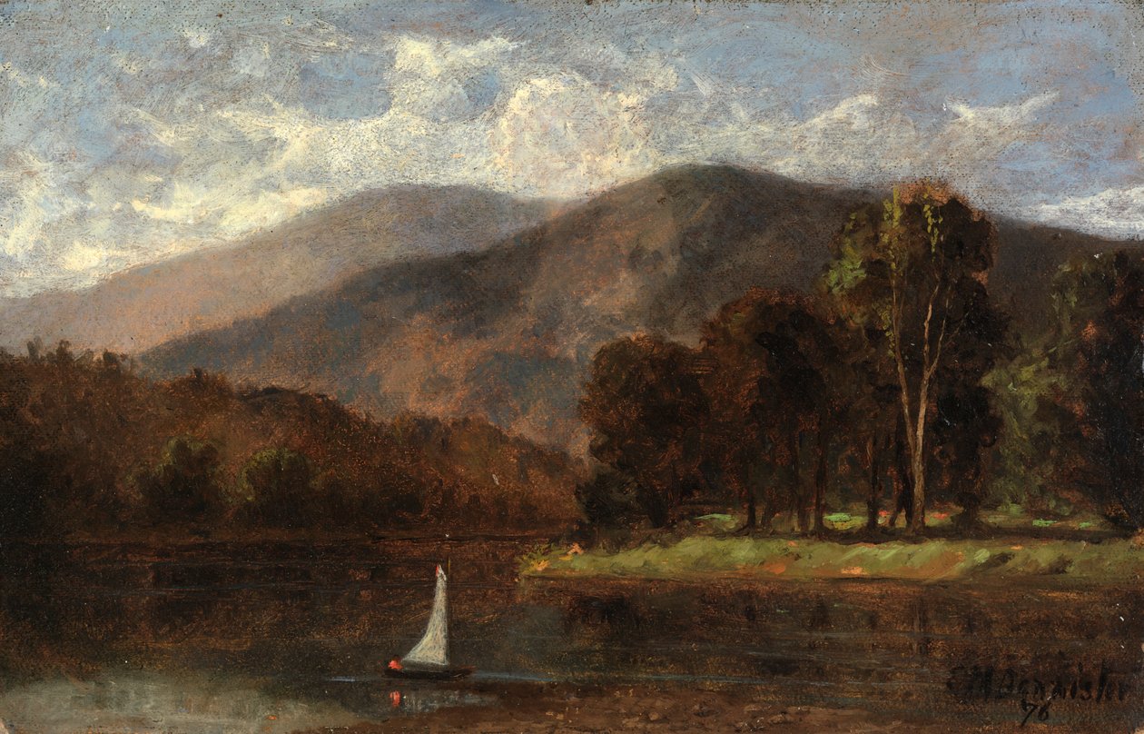 Nimetön purjevene joessa, 1876. tekijältä Edward Mitchell Bannister