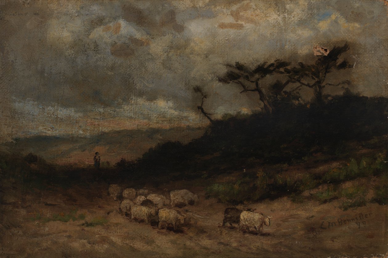Nimetön paimen lampaineen, 1877. tekijältä Edward Mitchell Bannister