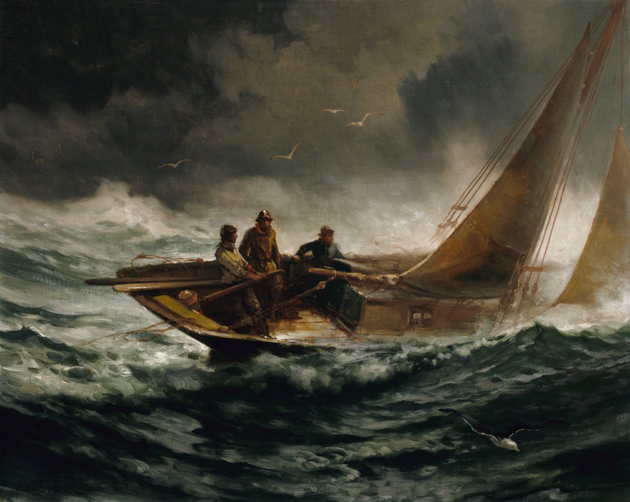Ratsastus Galella, n. 1889. tekijältä Edward Moran