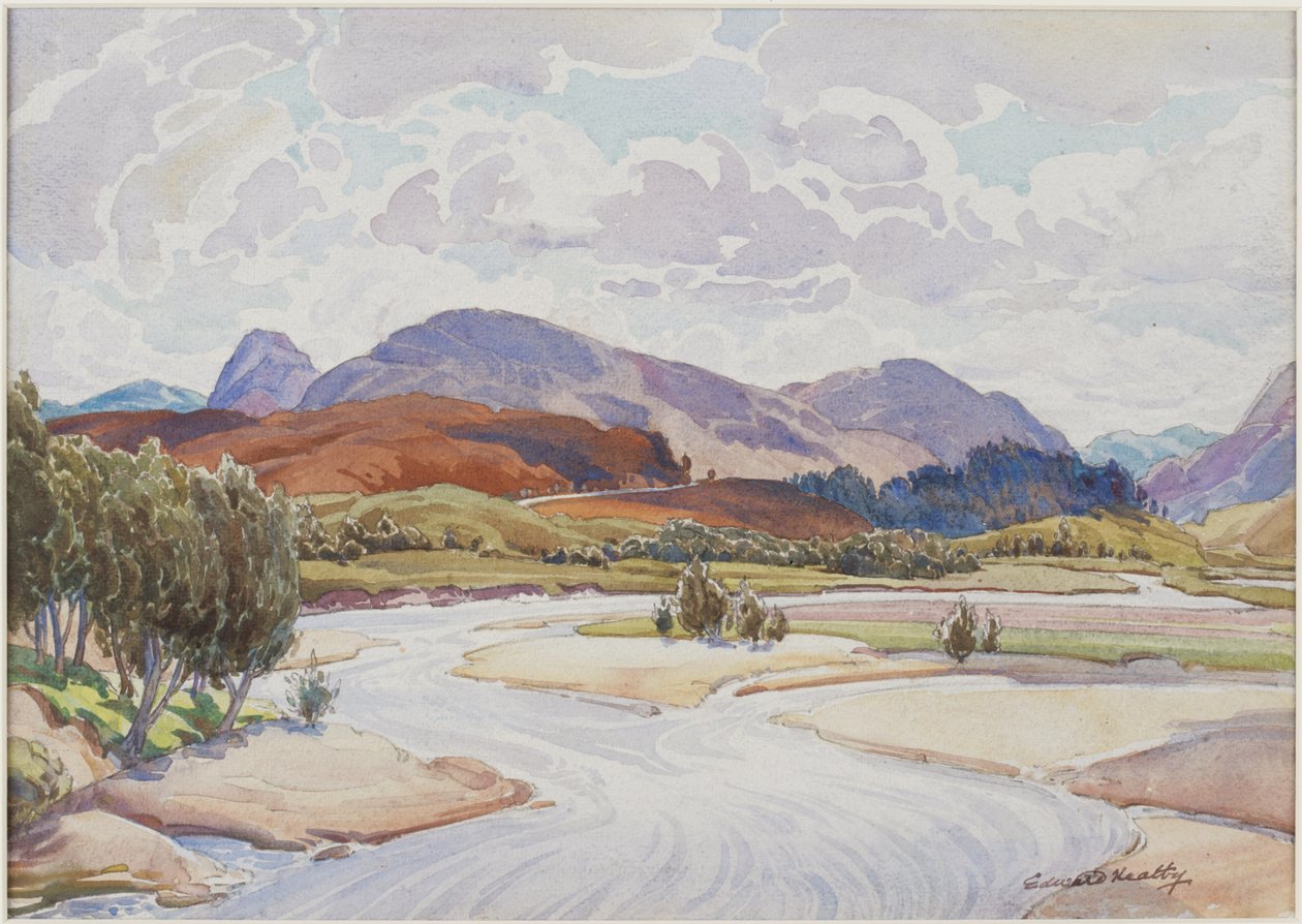 On the Spey, n. 1935 (akvarelli) tekijältä Edward Mossforth Neatby