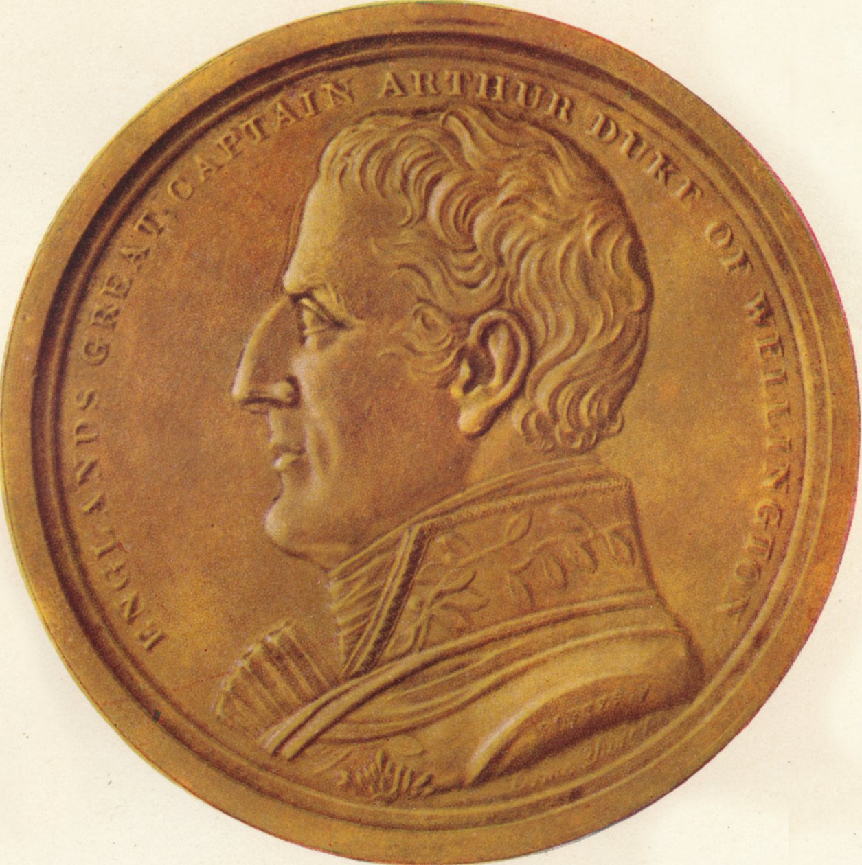 Englannin suuri kapteeni Arthur Duke of Wellington - matkamuistomitali, 1815 1910 tekijältä Edward Orme