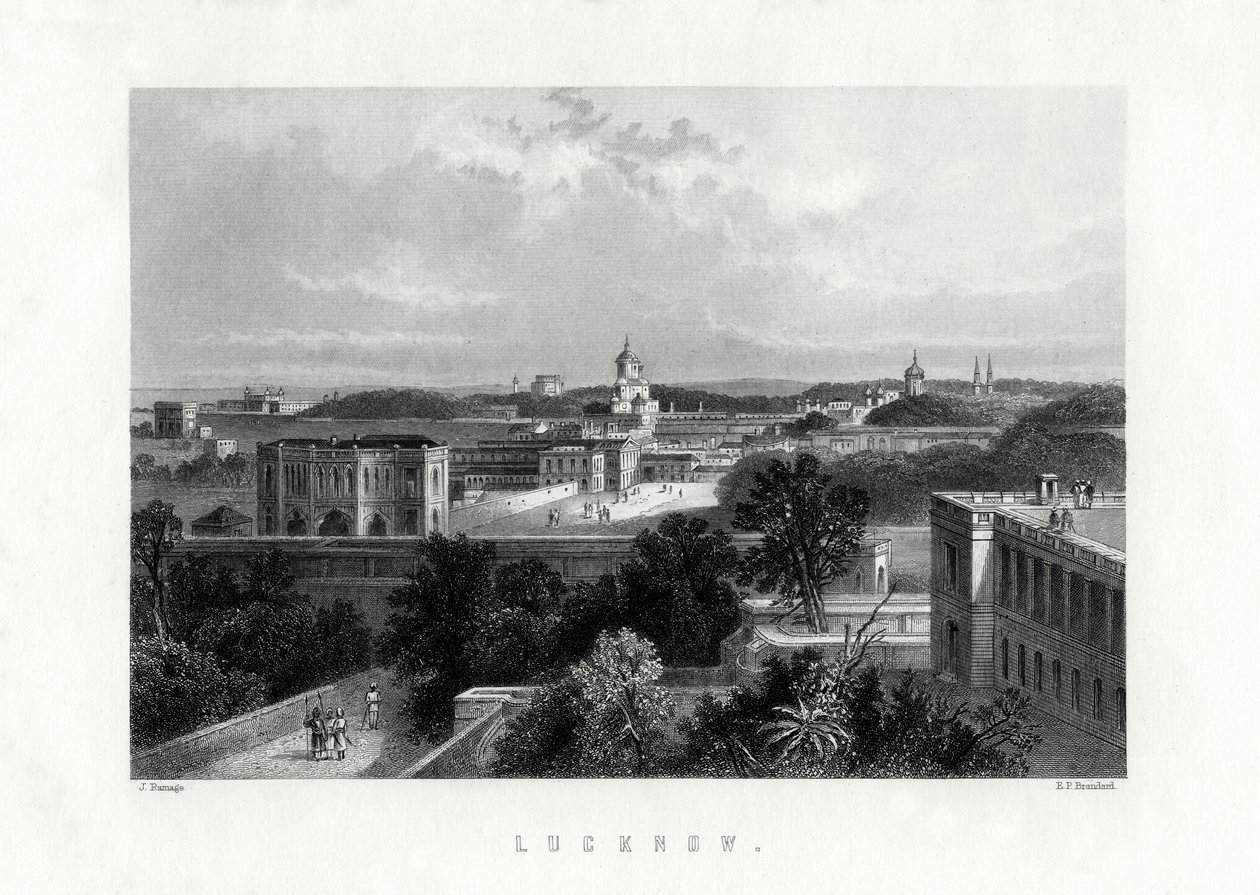 Lucknow, Uttar Pradeshin osavaltion pääkaupunki Intiassa 1800-luvulla tekijältä Edward Paxman Brandard
