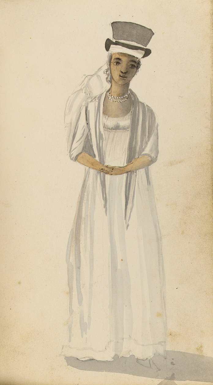 Länsiintialaisen naisen muotokuva, 1800-luvun alku (akvarelli) tekijältä Edward Pelham Brenton