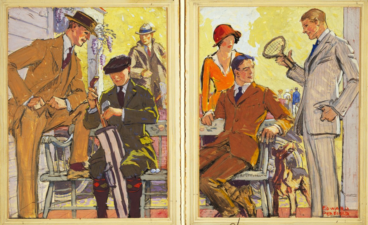 Mainos Hart, Schaffner & Marx Clothesille, pub. 1900 tekijältä Edward Penfield