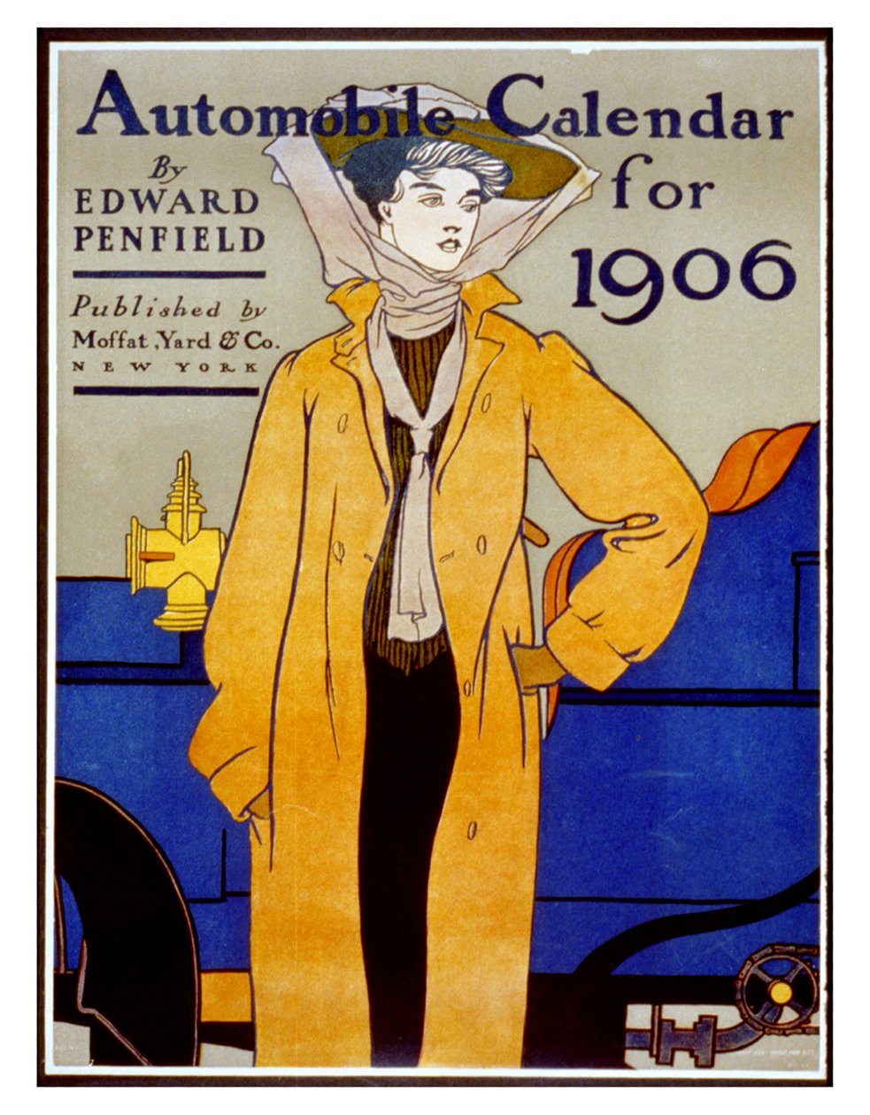 Autokalenteri vuodelle 1906 (litografia) tekijältä Edward Penfield