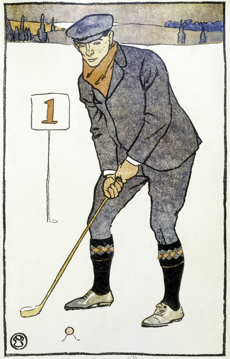 Kalenteri: Edward Penfieldin "" Golf Calendar" -kalenteri tekijältä Edward Penfield