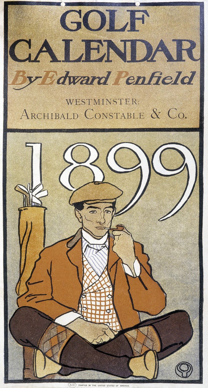 Kalenteri: Edward Penfieldin "" Golf Calendar" -kalenteri tekijältä Edward Penfield