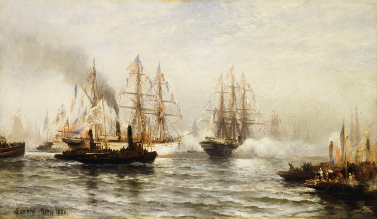 Iseren vastaanotto New York Bayssa, 20. kesäkuuta 1885, 1885 tekijältä Edward Percy Moran
