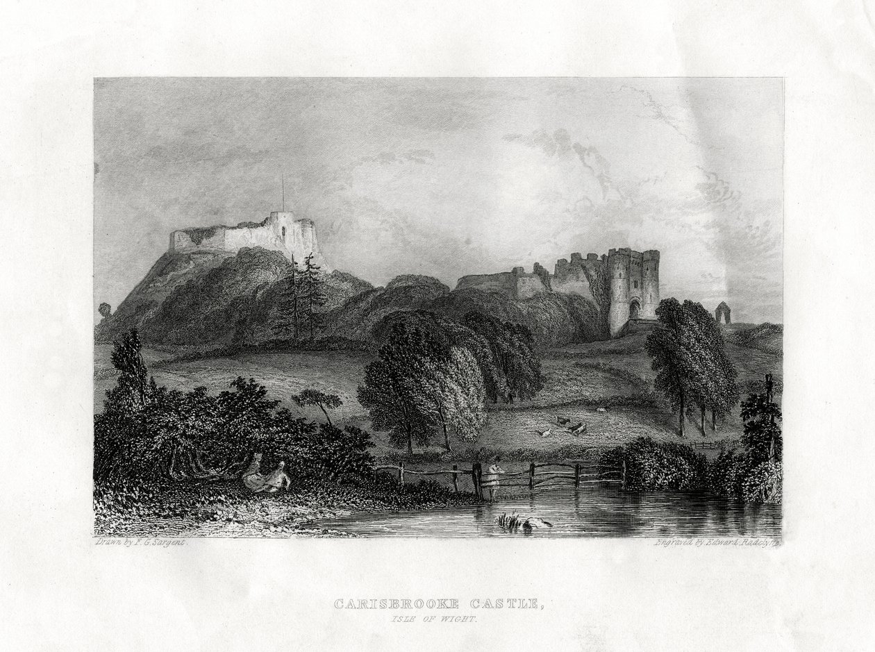 Carisbrooke Castle, Newport, Isle of Wight, 1860 tekijältä Edward Radclyffe