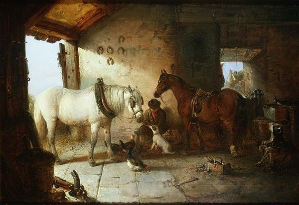 In the Forge (öljy kankaalle) tekijältä Edward Robert Smythe