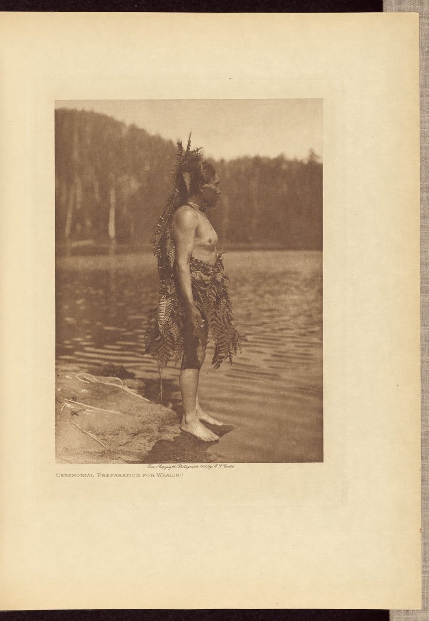 Valaanpyynnin juhlallinen valmistelu tekijältä Edward S. Curtis