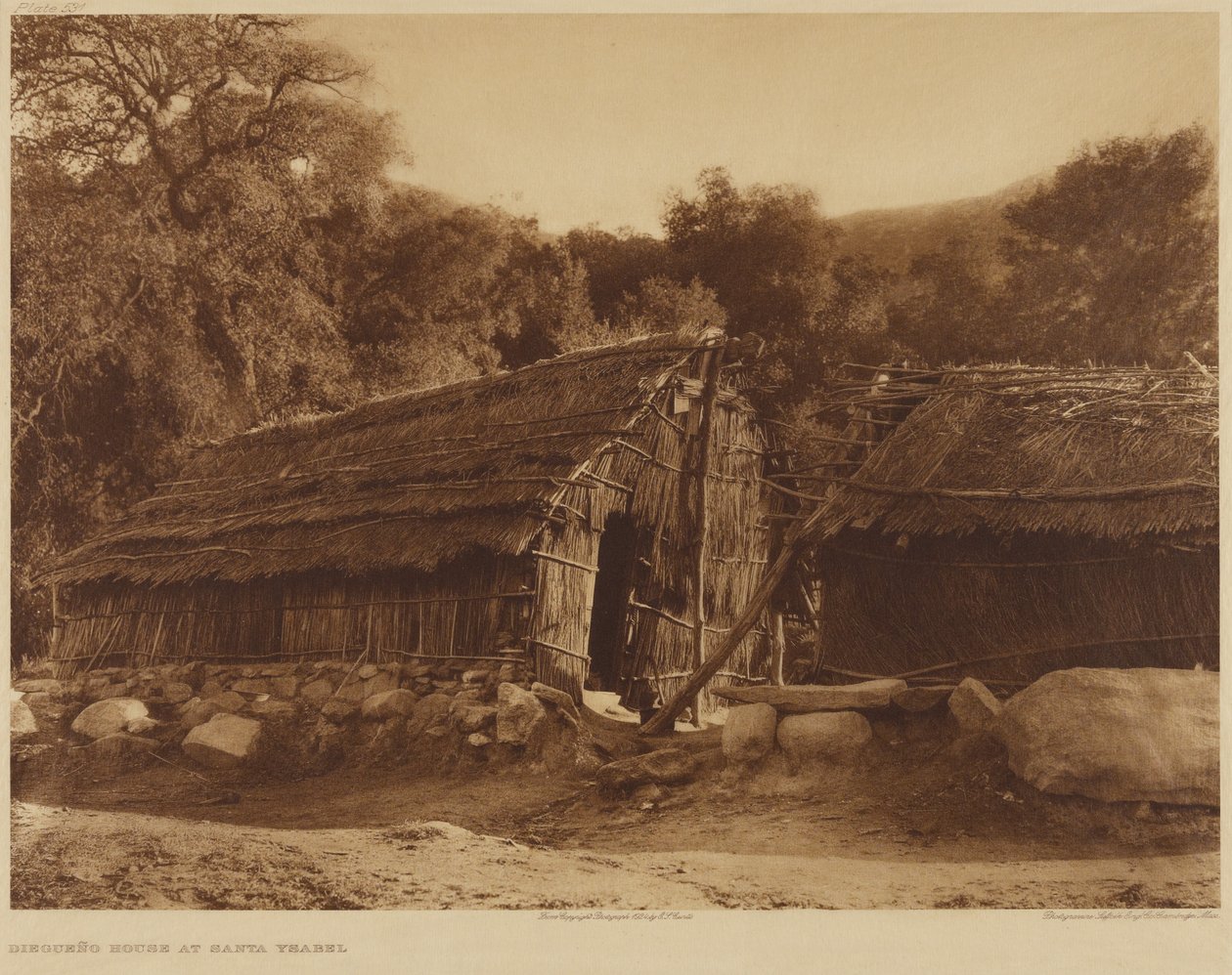 Diegueño-talo Santa Ysabelissa tekijältä Edward S. Curtis