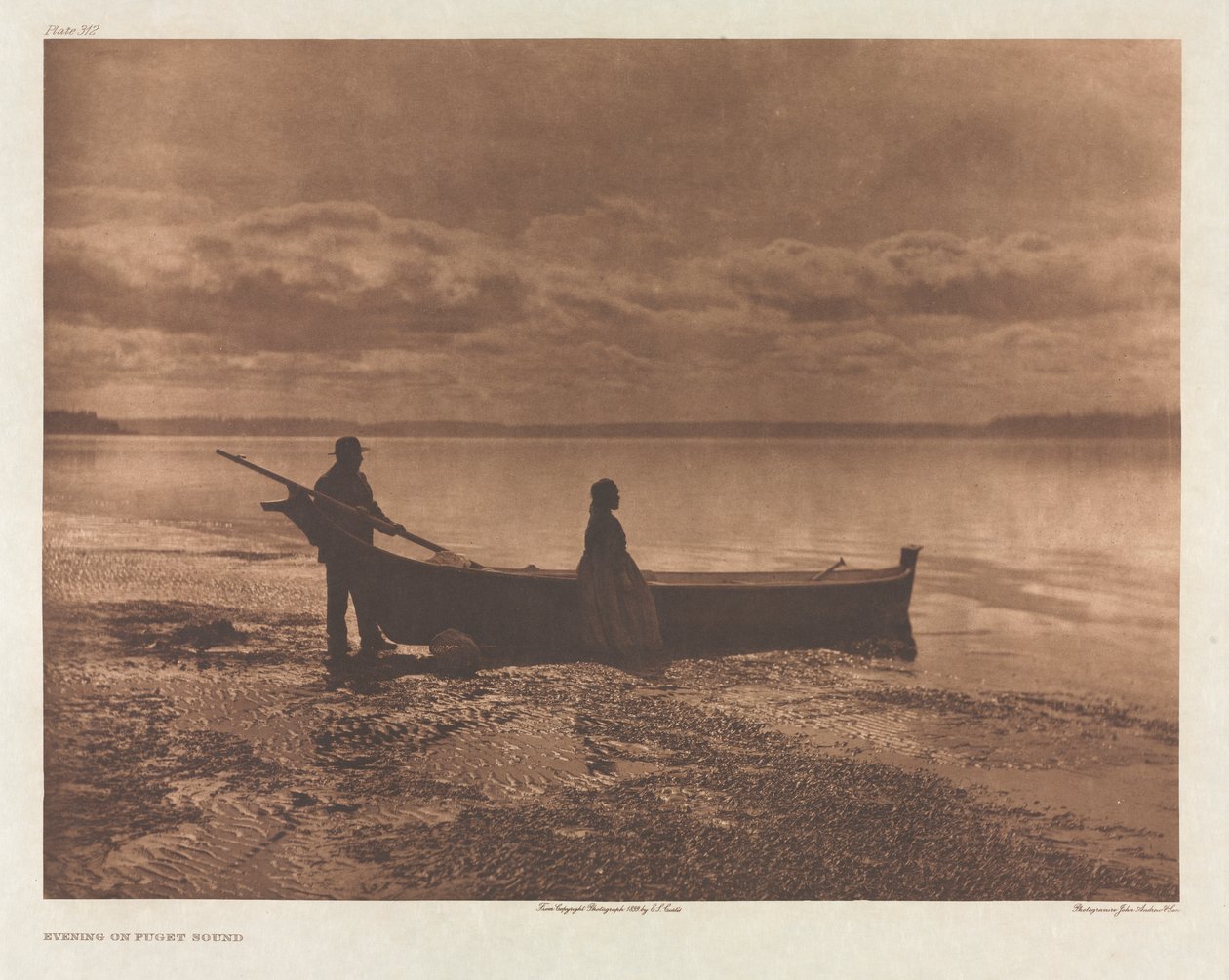 Portfolio IX, levy 312: Ilta Puget Soundissa tekijältä Edward S. Curtis