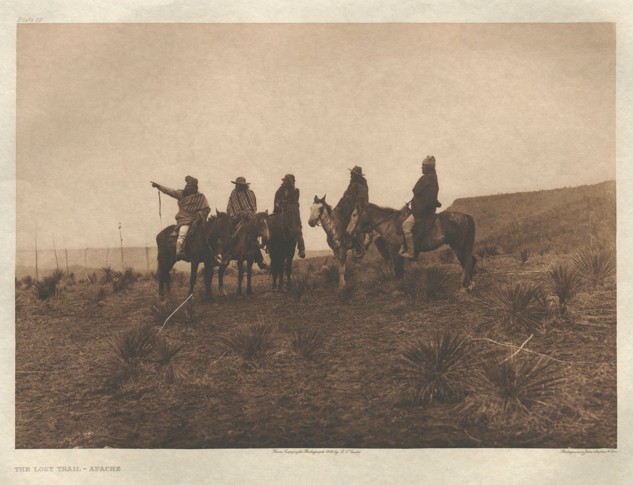 Salkku I, levy 19: Kadonnut polku-Apache tekijältä Edward S. Curtis