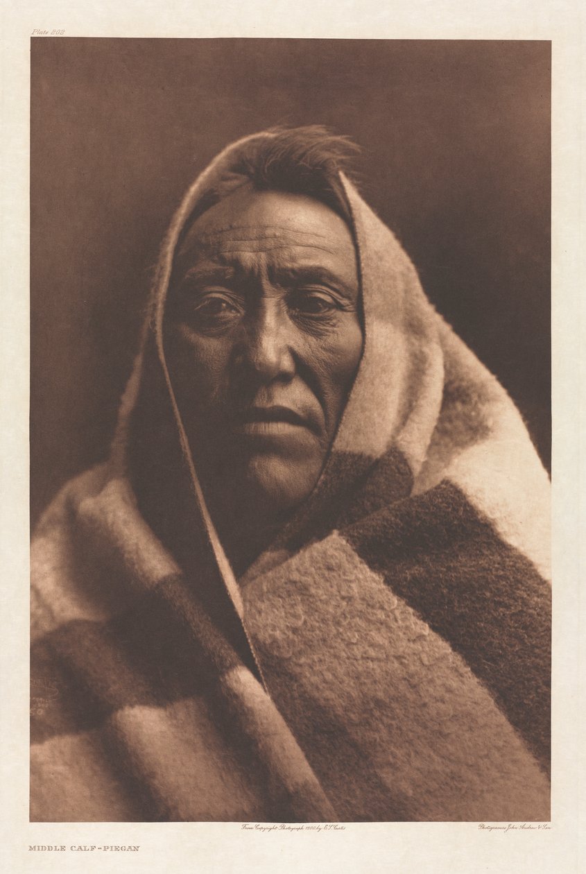Portfolio VI, levy 202: Keskivasikka - Piegan tekijältä Edward S. Curtis