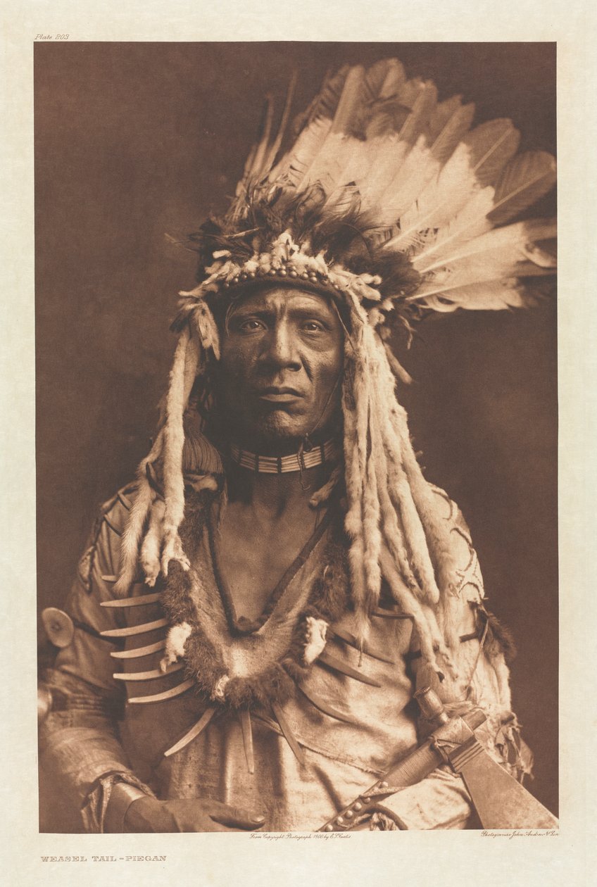 Portfolio VI, levy 203: Weasel Tail - Piegan tekijältä Edward S. Curtis