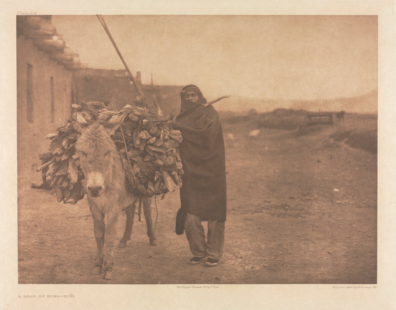 Salkku XVII, levy 608: Polttoainekuorma - Zuñi tekijältä Edward S. Curtis