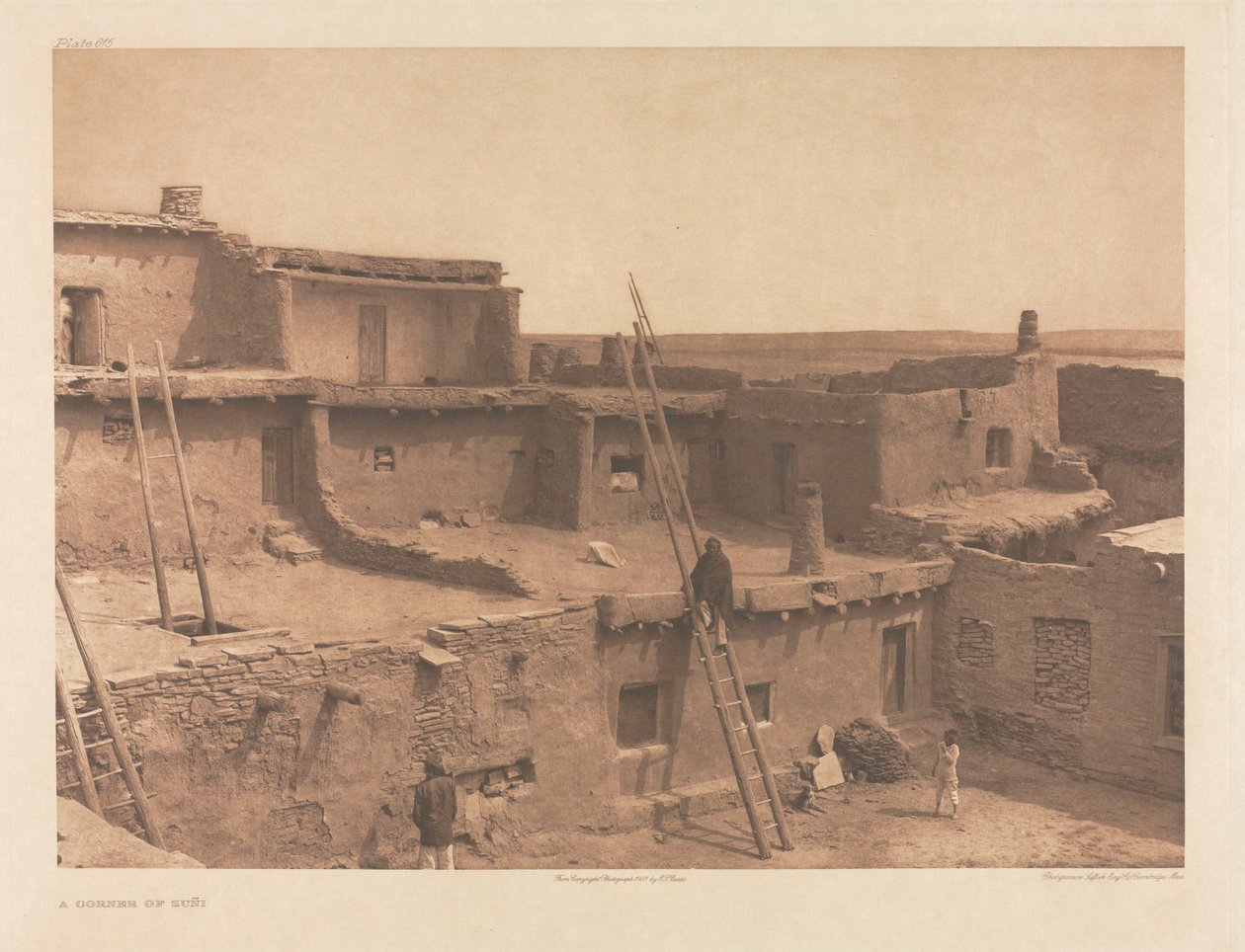 Salkku XVII, laatta 615: Zuñin kulmaus tekijältä Edward S. Curtis