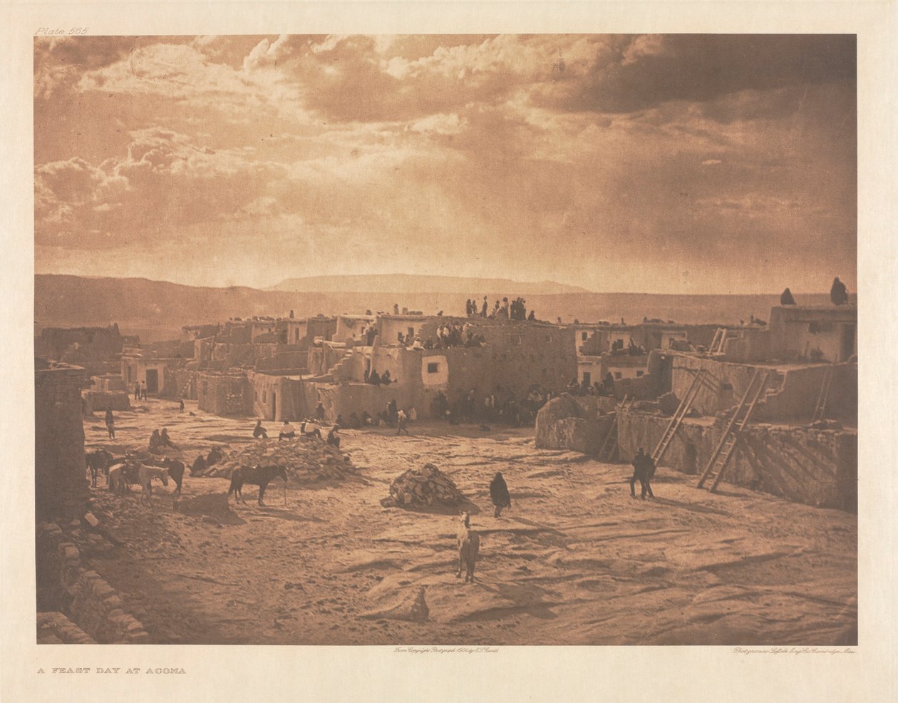 Salkku XVI, levy 565: Juhlapäivä Acomassa tekijältä Edward S. Curtis