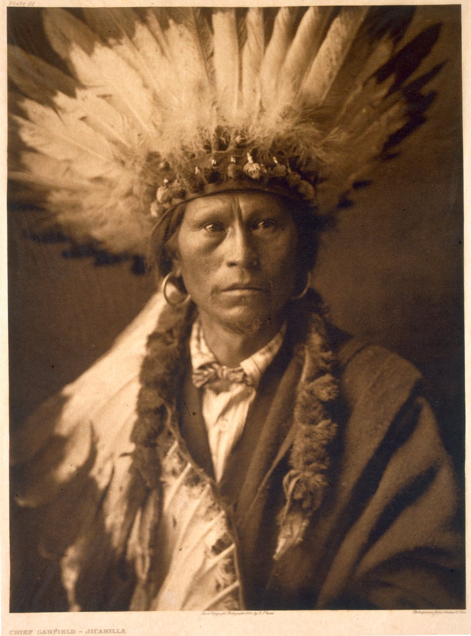 Jicarillan päällikkö Garfield tekijältä Edward Sheriff (after) Curtis