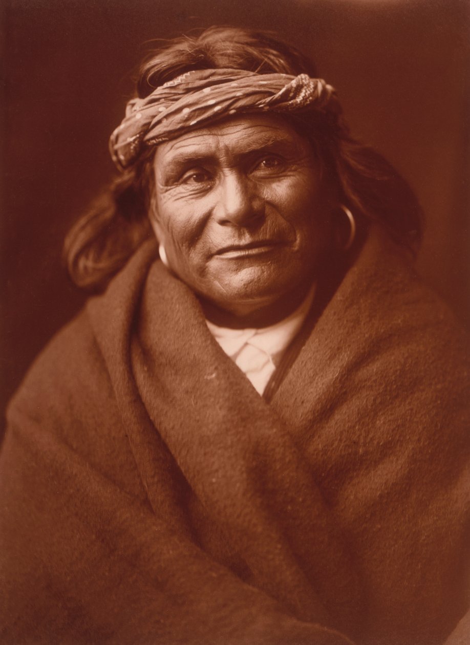 Acoma Man, Edward S. Curtis, n. 1904 (sävyinen hopeaprintti) tekijältä Edward Sheriff Curtis