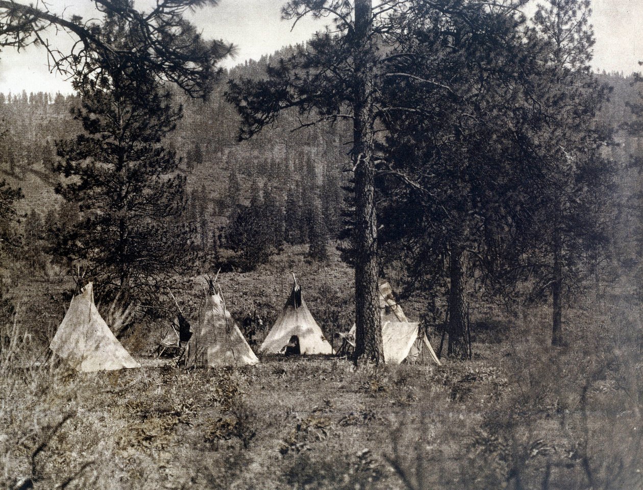 Amerikan intiaani: puhuvien intiaanien leiri tekijältä Edward Sheriff Curtis
