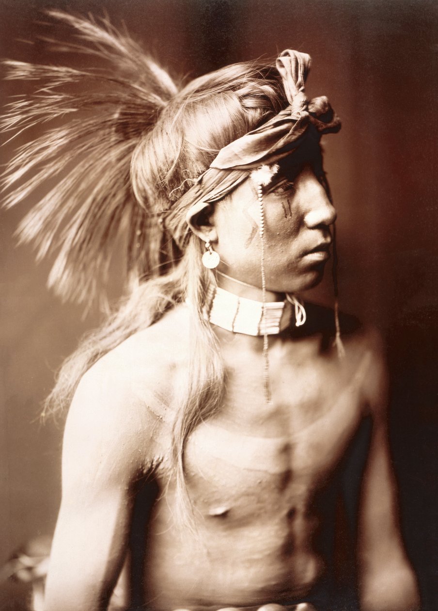 Shows As He Goes, Edward S. Curtis, n. 1904 (sävyinen hopeaprintti) tekijältä Edward Sheriff Curtis