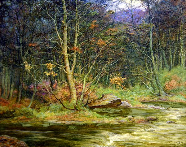 Woodland Rivulet (öljy kankaalle) tekijältä Edward Steel Harper
