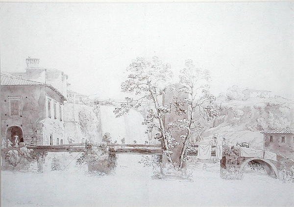 Isola di Sora (kynä & muste ja pesu paperille) tekijältä Edward Swinburne