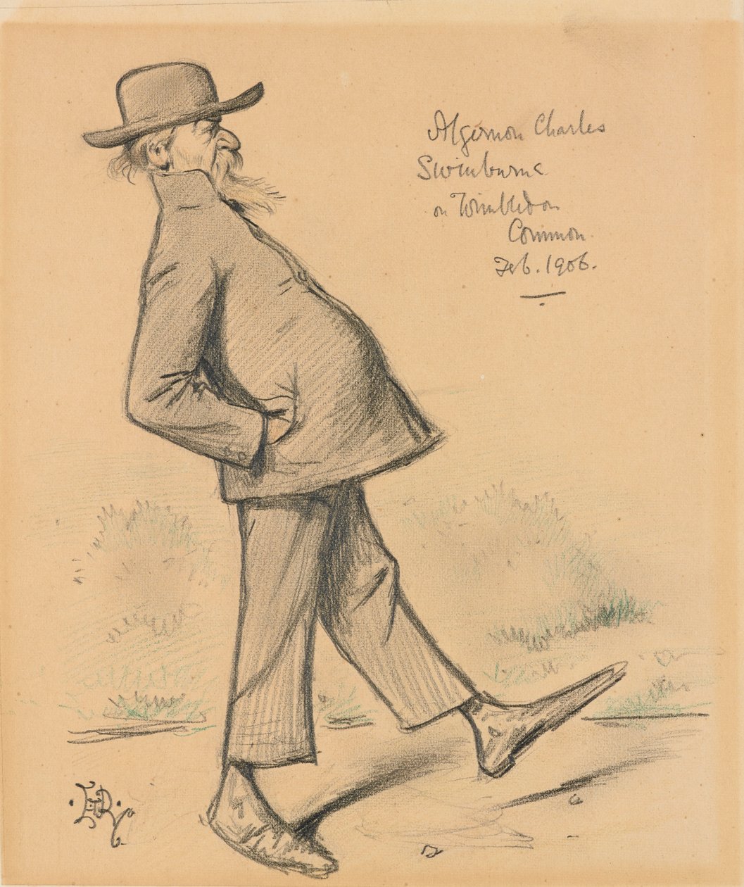 Algernon Charles Swinburne Wimbledon Commonissa, 1906 tekijältä Edward Tennyson Reed