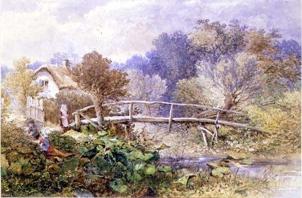 On Tapsy Brook, Herefordshire (akvarelli) tekijältä Edward Turner
