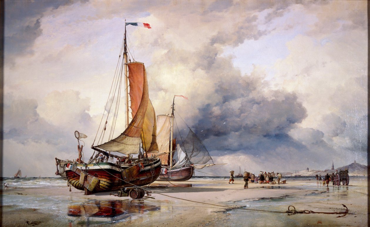 "Dutch Pincks at Scheveningen", Hollanti, 1860 tekijältä Edward William Cooke