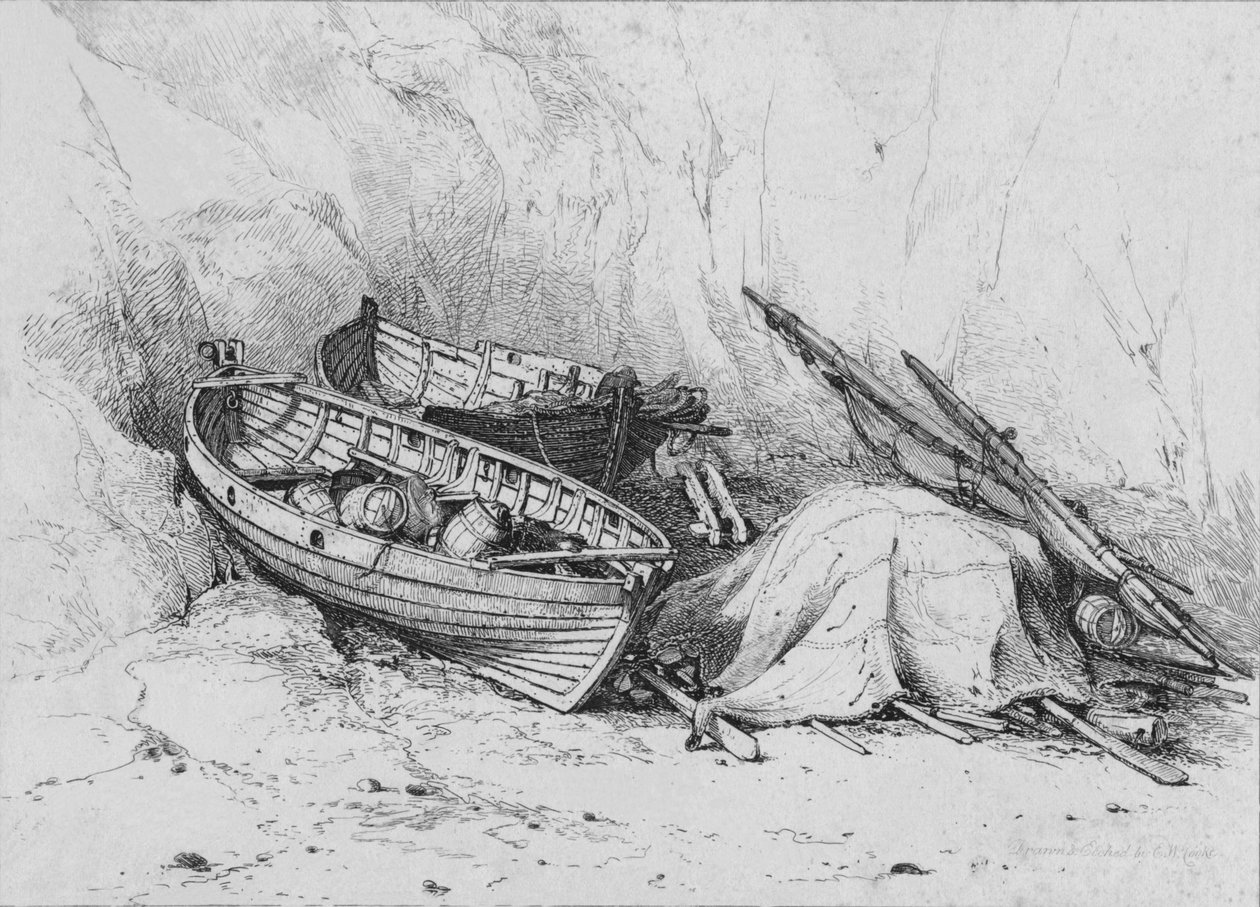 Rannalla Cromerissa, vuodelta 1828. tekijältä Edward William Cooke