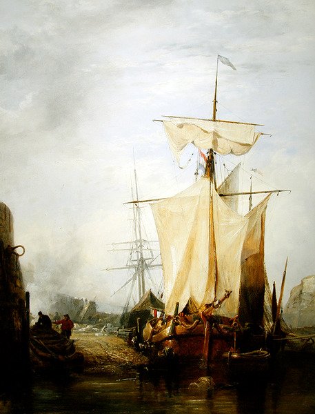 St. Peter Port, Guernsey (öljy kankaalle) tekijältä Edward William Cooke