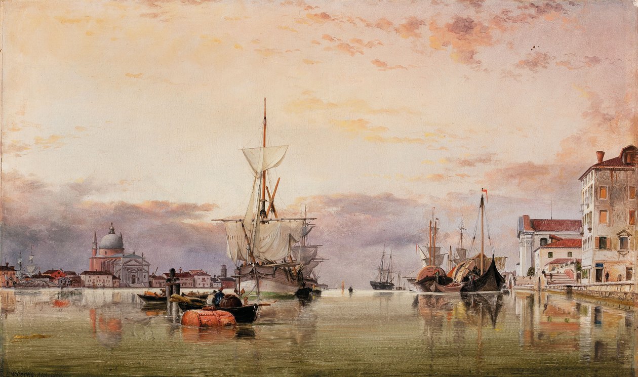 Canale della Giudecca ja Redentore Beyond, 1863 tekijältä Edward William Cooke
