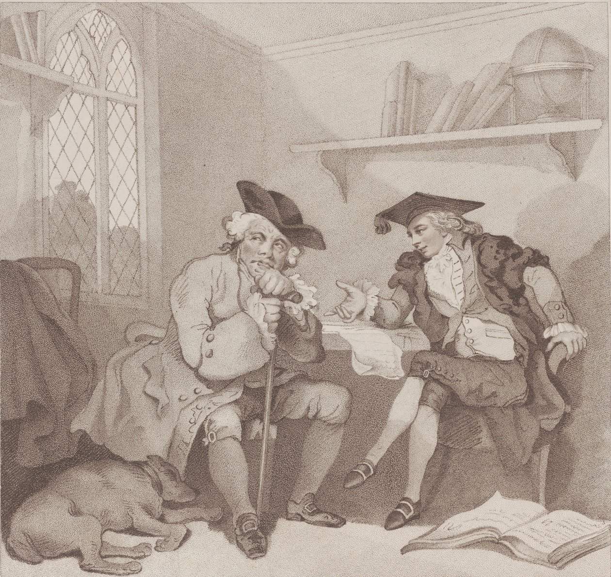 College Scene, or a Fruitless Attempt on the Purse of..., [1. elokuuta 1787], julkaistu uudelleen 1. heinäkuuta 1802. tekijältä Edward Williams
