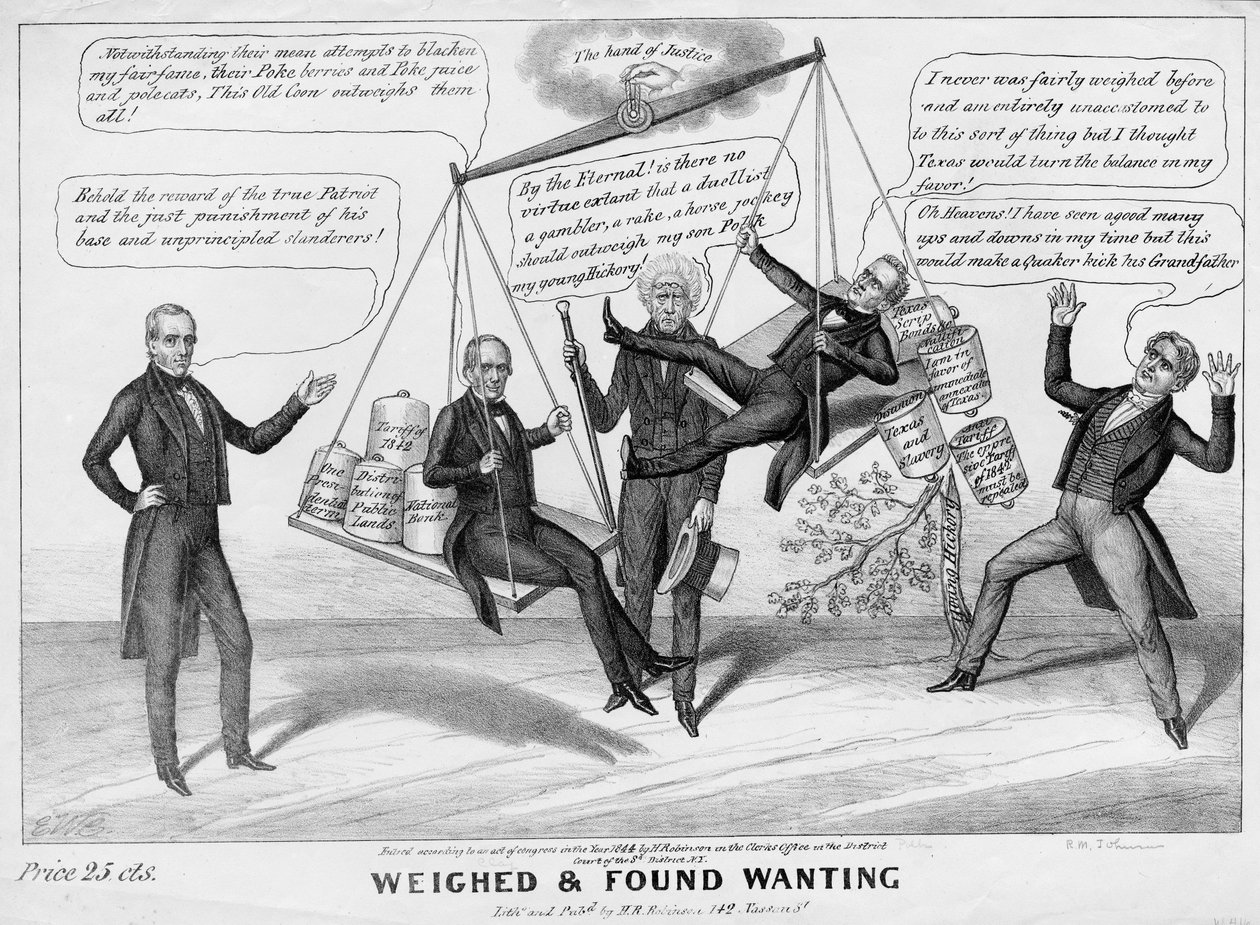 Punnittu ja todettu puutteelliseksi, julkaisija H R Robinson, New York, 1844 tekijältä Edward Williams Clay