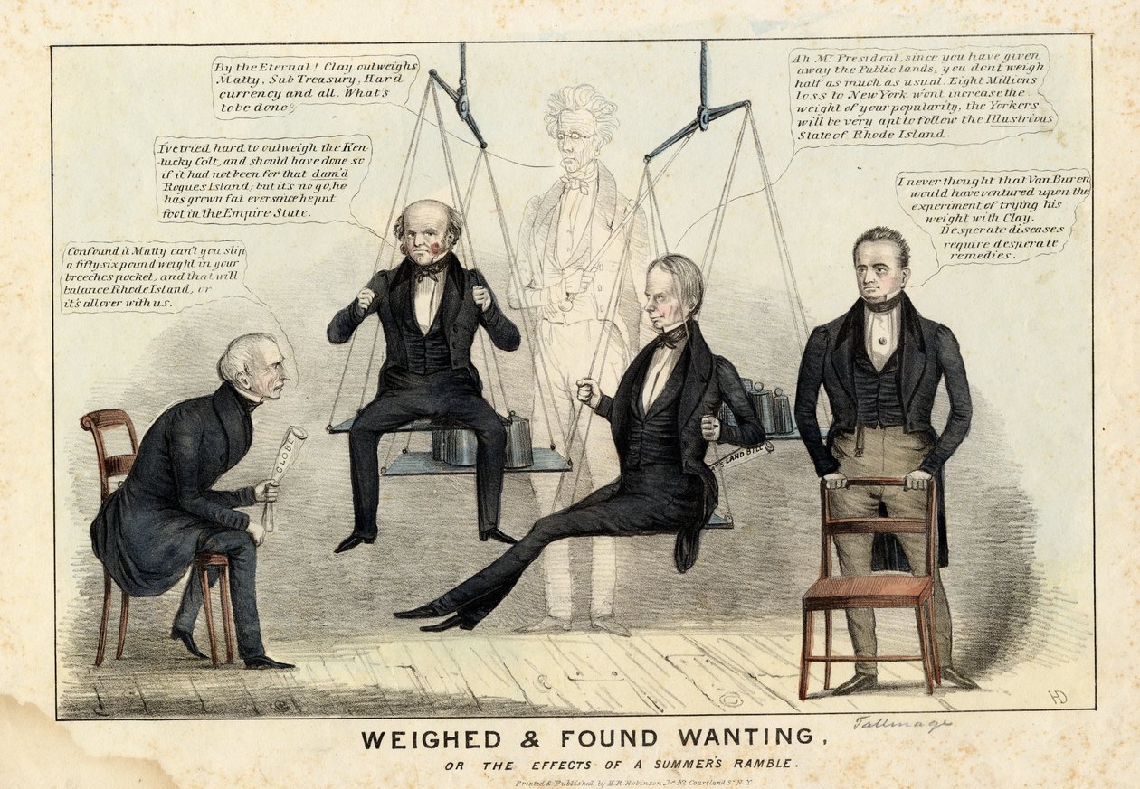Punnittu ja todettu puutteelliseksi, julkaisija H R Robinson, New York, 1844 tekijältä Edward Williams Clay