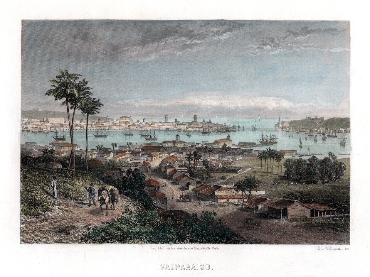 Valparaiso, Chile, 1840 tekijältä Edward Willmann