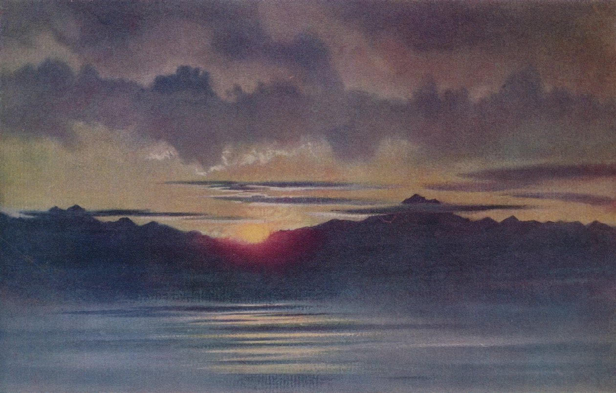 Huhtikuun auringonlasku Hut Pointista, Looking West, 1911, 1913 tekijältä Charles Edward Wilson