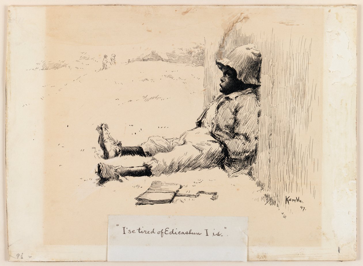 Ise Tired of Edicashun I Is, 1897 (kynä ja muste kartongille) tekijältä Edward Windsor Kemble