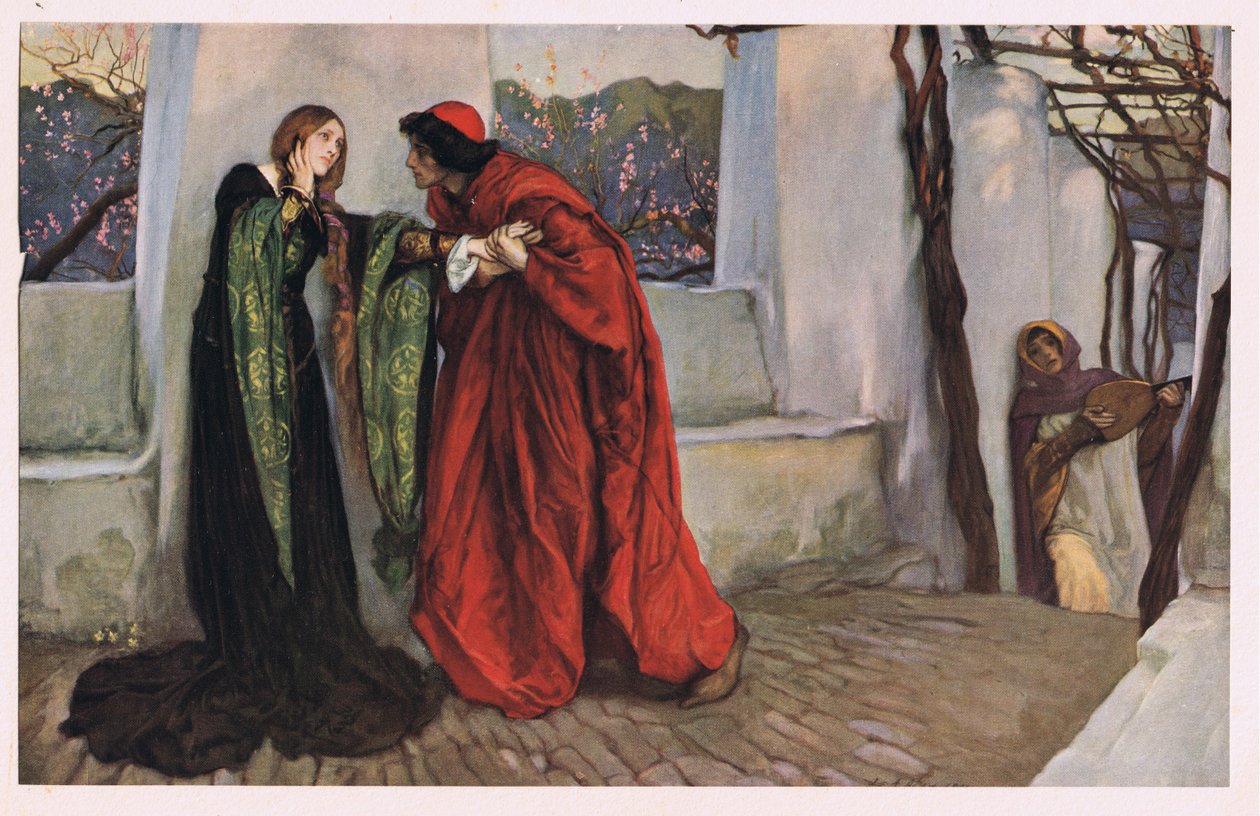 "Oi, rakastajatar, missä vaeltelet", William Shakespearen "Kahdestoista yöstä" tekijältä Edwin Austin Abbey
