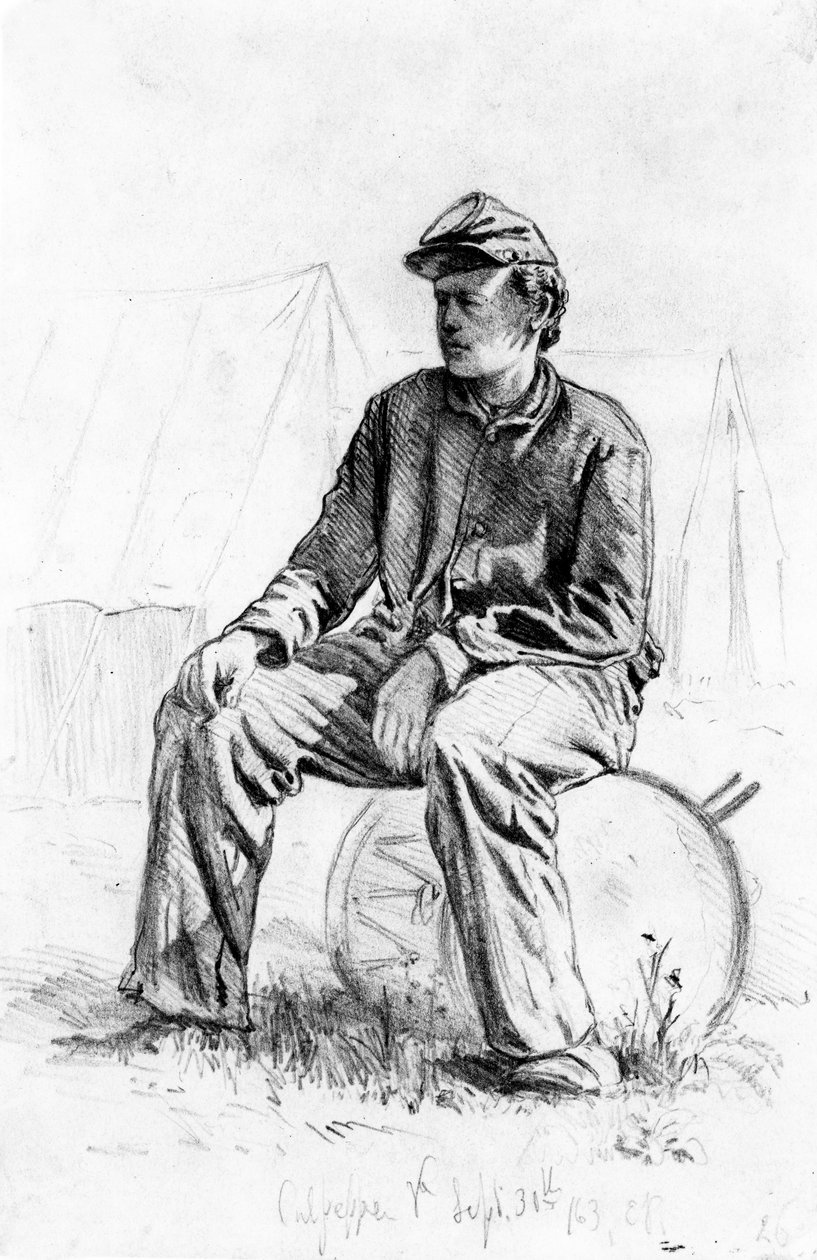 Rumpalipoika lepäämässä sisällissodan aikana tekijältä Edwin Austin Forbes