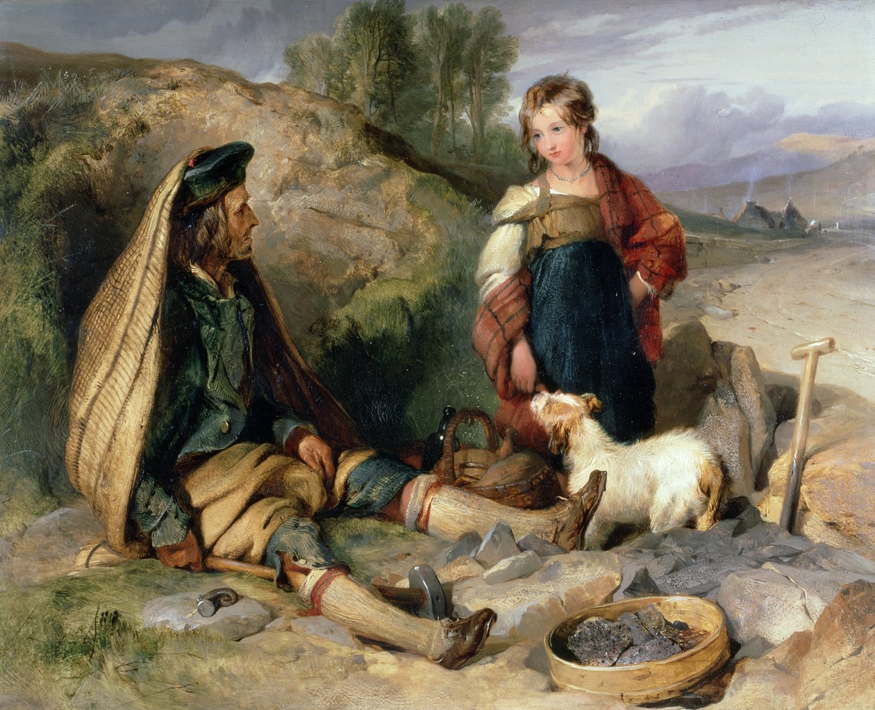 Kivenmurtaja ja hänen tyttärensä, 1830 tekijältä Edwin Landseer