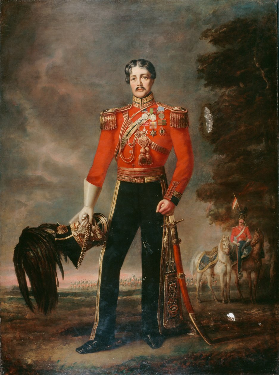 Everstiluutnantti George James Mouat MacDowell, 16. Light Dragoons -rykmentti, n. 1848 tekijältä Edwin Longsden Long